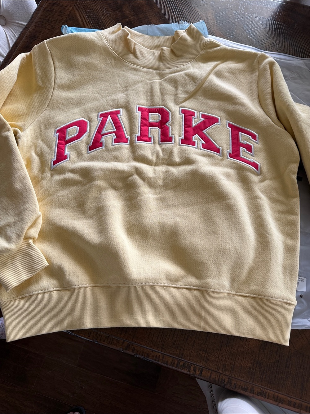 PARKE Women's Summerland Crewneck Sweatshirt with Hot Pink Logo - Picture 5 of 5